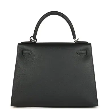 HERMÈS Hermes Kelly Sellier 28 Black Epsom Palladium Hardware | Thumbnail 4 HERMÈS Hermes Kelly Sellier 28 Black Epsom Palladium Hardware | Thumbnail 4