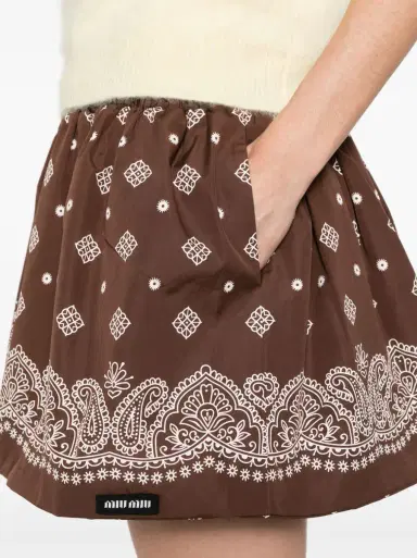 Miu Miu Bandana Drawstring Mini Skirt | Thumbnail 5 Miu Miu Bandana Drawstring Mini Skirt | Thumbnail 5