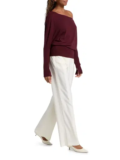 Simkhai Women's Lavina One-Shoulder Sweater - Cranberry - Size Medium | Thumbnail 2