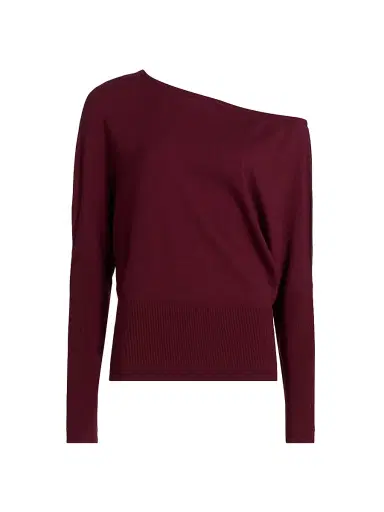 Simkhai Women's Lavina One-Shoulder Sweater - Cranberry - Size Medium | Thumbnail 1