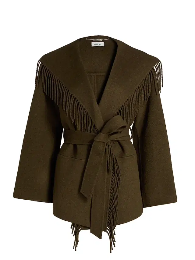 Women's Rowen Fringed Wool-Blend Jacket - Alligator