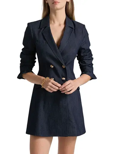 Cinq à Sept Women's Bekah Denim Blazer Minidress | Thumbnail 3 Cinq à Sept Women's Bekah Denim Blazer Minidress | Thumbnail 3