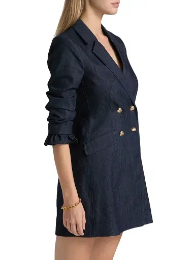 Cinq à Sept Women's Bekah Denim Blazer Minidress | Thumbnail 4 Cinq à Sept Women's Bekah Denim Blazer Minidress | Thumbnail 4