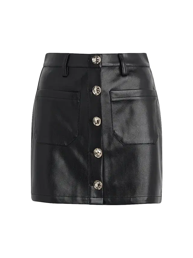 Favorite Daughter Women's Mimi Faux Leather Miniskirt - Raven