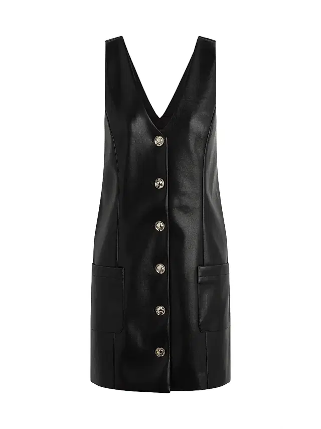 Favorite Daughter Women's Sasha Faux Leather Minidress - Raven