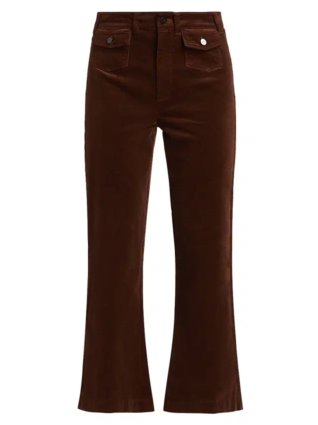 PAIGE Women's Leenah Stretch Cotton Patch Pocket Ankle Jeans - Chicory Coffee