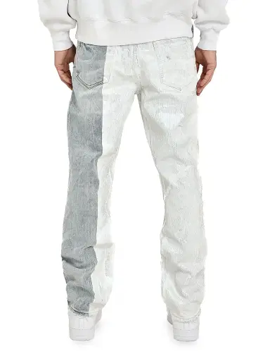 Purple Brand Men's Crackle Two-Tone Straight Jeans - Light Indigo | Thumbnail 2