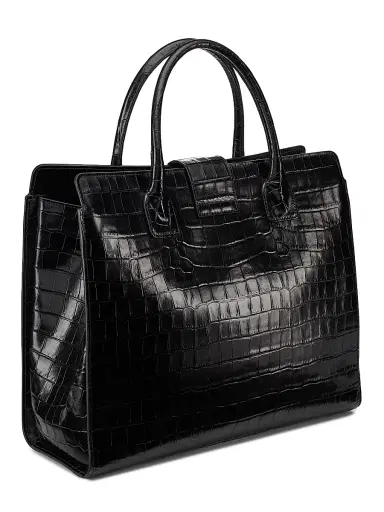 Nili Lotan Women's Lou Croc-Embossed Leather Top Handle Bag | Thumbnail 4 Nili Lotan Women's Lou Croc-Embossed Leather Top Handle Bag | Thumbnail 4