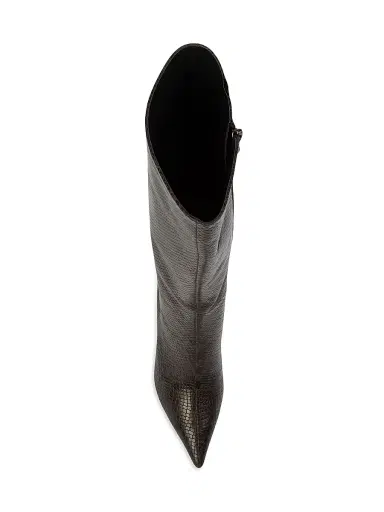 Black Suede Studio Women's Draya 80MM Snake Print Knee-High Boots - Brown Snake Leather | Thumbnail 5