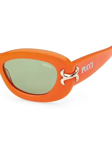 PUCCI Women's 52MM Geometric Sunglasses - Orange | Thumbnail 3 PUCCI Women's 52MM Geometric Sunglasses - Orange | Thumbnail 3