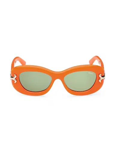 PUCCI Women's 52MM Geometric Sunglasses - Orange | Thumbnail 1 PUCCI Women's 52MM Geometric Sunglasses - Orange | Thumbnail 1