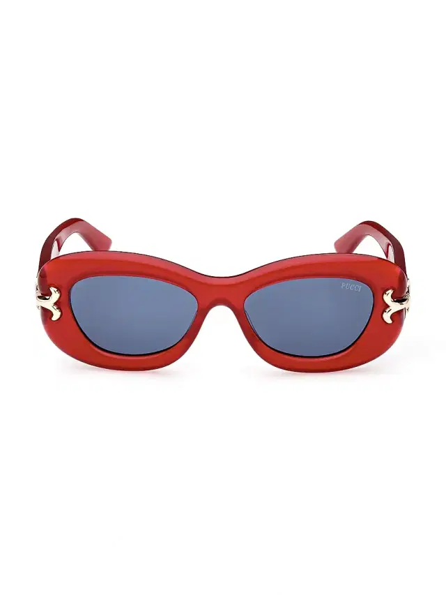 Pucci Women's 52MM Geometric Sunglasses - Red