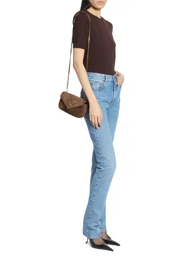 Saint Laurent Women's Loulou Mini Bag in Suede - Brown Coffee | Thumbnail 2 Saint Laurent Women's Loulou Mini Bag in Suede - Brown Coffee | Thumbnail 2
