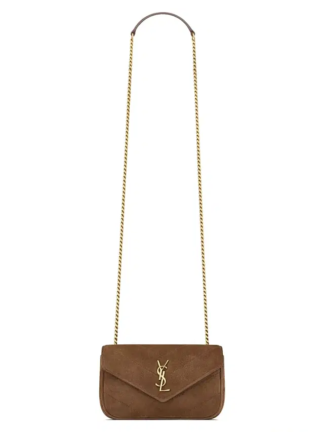Saint Laurent Women's Loulou Mini Bag in Suede - Brown Coffee