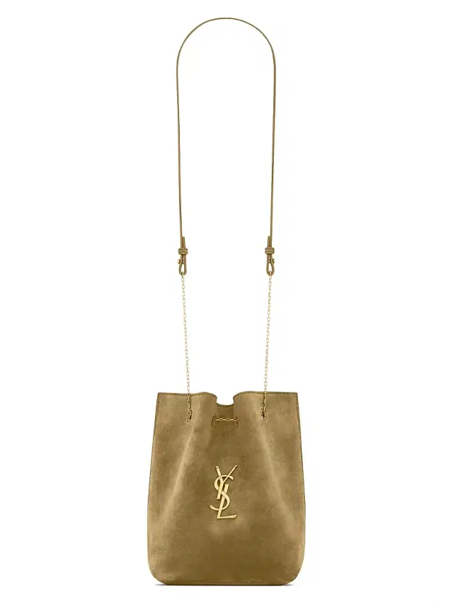 Saint Laurent Women's Pochon in Suede - Barley Green