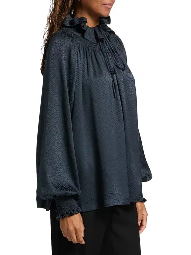 Burberry Women's Ros Silk Blouse - Silhouette Black - Size 6 | Thumbnail 3