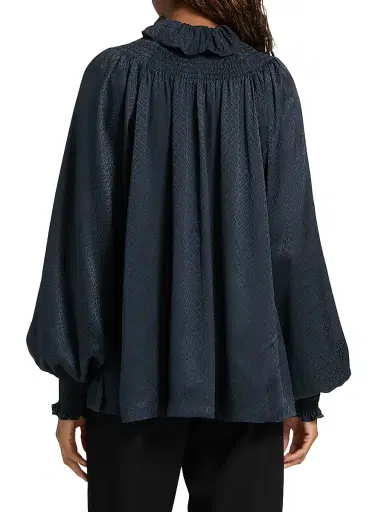 Burberry Women's Ros Silk Blouse - Silhouette Black - Size 6 | Thumbnail 4