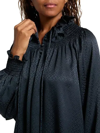 Burberry Women's Ros Silk Blouse - Silhouette Black - Size 6 | Thumbnail 5