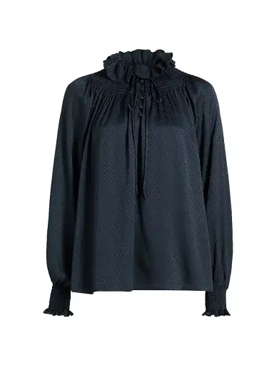 Burberry Women's Ros Silk Blouse - Silhouette Black - Size 6 | Thumbnail 1