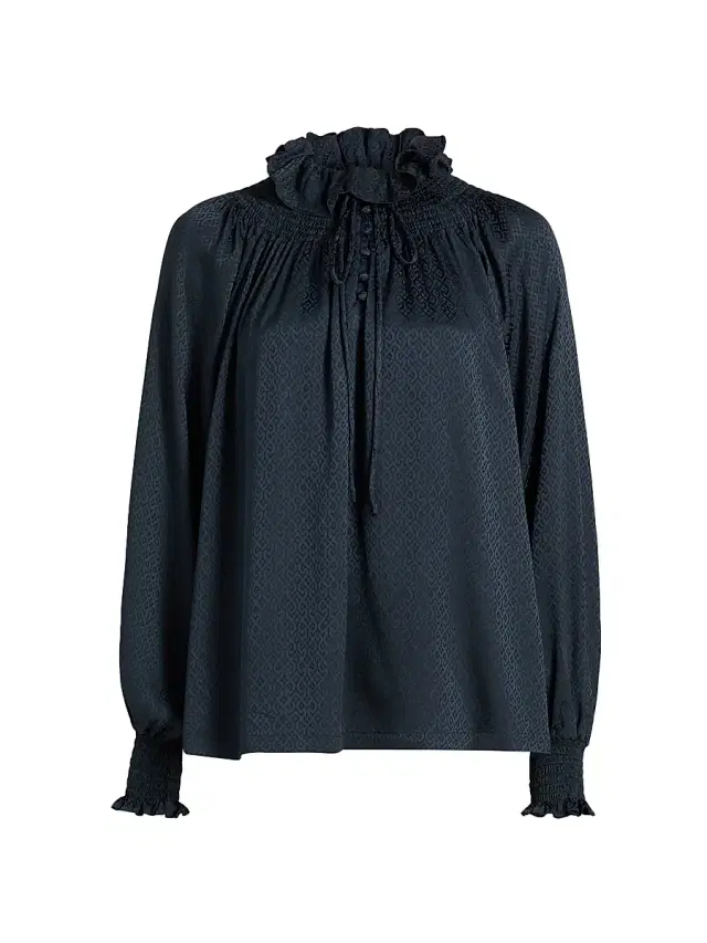 Women's Ros Silk Blouse - Silhouette Black