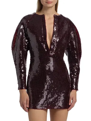 16Arlington Women's Mitilla Split Neck Sequin Minidress | Thumbnail 3 16Arlington Women's Mitilla Split Neck Sequin Minidress | Thumbnail 3