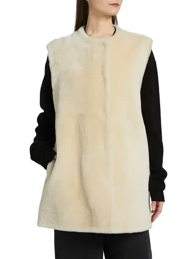 Toteme Women's Plush Shearling Vest - Ecru | Thumbnail 3 Toteme Women's Plush Shearling Vest - Ecru | Thumbnail 3