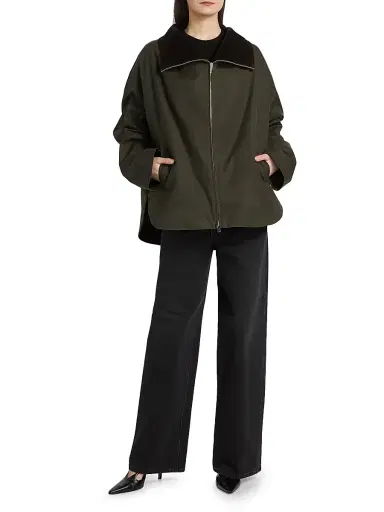 TOTEME Women's Funnelneck Cotton Jacket | Thumbnail 2 TOTEME Women's Funnelneck Cotton Jacket | Thumbnail 2
