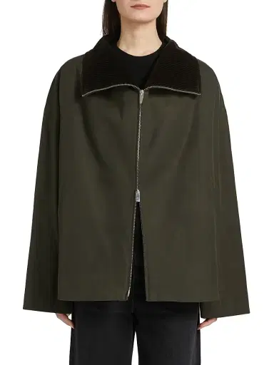 TOTEME Women's Funnelneck Cotton Jacket | Thumbnail 3 TOTEME Women's Funnelneck Cotton Jacket | Thumbnail 3