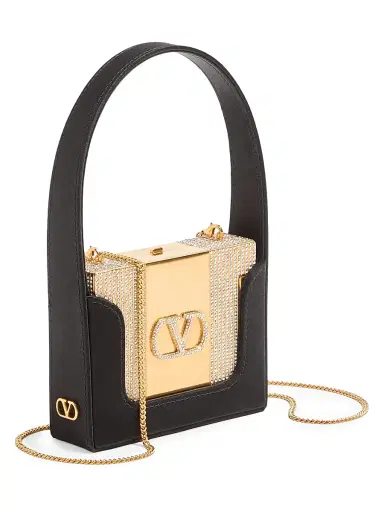 Valentino Garavani Women's Minaumorphe Minaudière Clutch in Metal with Swarovski Crystals | Thumbnail 5 Valentino Garavani Women's Minaumorphe Minaudière Clutch in Metal with Swarovski Crystals | Thumbnail 5