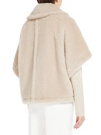 Max Mara Women's Cape in Alpaca and Wool Teddy Fabric - Beige - Size Medium | Thumbnail 3 Max Mara Women's Cape in Alpaca and Wool Teddy Fabric - Beige - Size Medium | Thumbnail 3