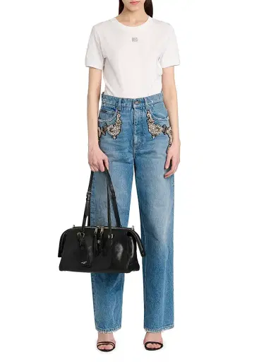 Dolce & Gabbana Women's Crystal-Embellished High-Rise Wide-Leg Jeans - Variante Abbinata | Thumbnail 2 Dolce & Gabbana Women's Crystal-Embellished High-Rise Wide-Leg Jeans - Variante Abbinata | Thumbnail 2