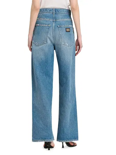Dolce & Gabbana Women's Crystal-Embellished High-Rise Wide-Leg Jeans - Variante Abbinata | Thumbnail 5 Dolce & Gabbana Women's Crystal-Embellished High-Rise Wide-Leg Jeans - Variante Abbinata | Thumbnail 5