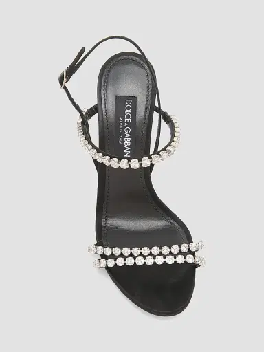 Dolce & Gabbana Women's 105MM Crystal-Embellished Sandals - Nero Crystal - Size 6 | Thumbnail 5