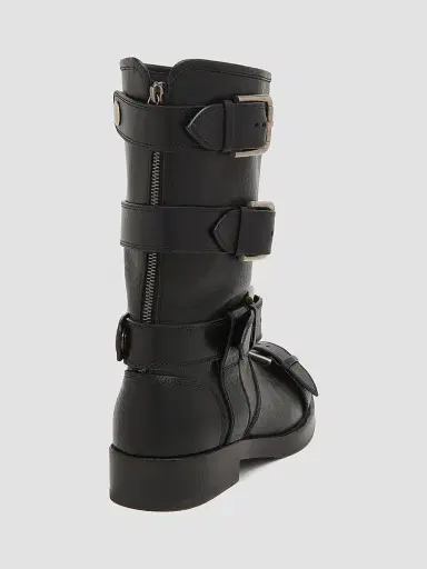 Dolce & Gabbana Women's Buckle-Detail Leather Moto Boots - Nero - Size 6 | Thumbnail 3 Dolce & Gabbana Women's Buckle-Detail Leather Moto Boots - Nero - Size 6 | Thumbnail 3