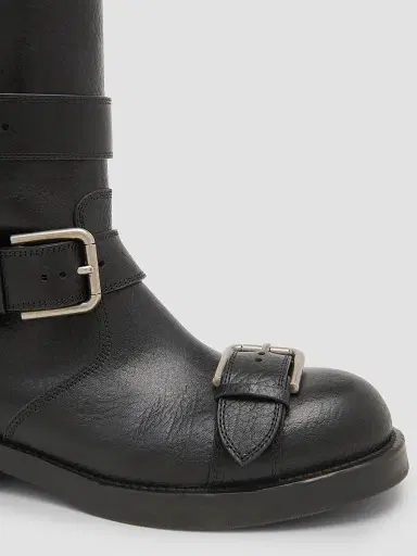 Dolce & Gabbana Women's Buckle-Detail Leather Moto Boots - Nero - Size 6 | Thumbnail 5 Dolce & Gabbana Women's Buckle-Detail Leather Moto Boots - Nero - Size 6 | Thumbnail 5