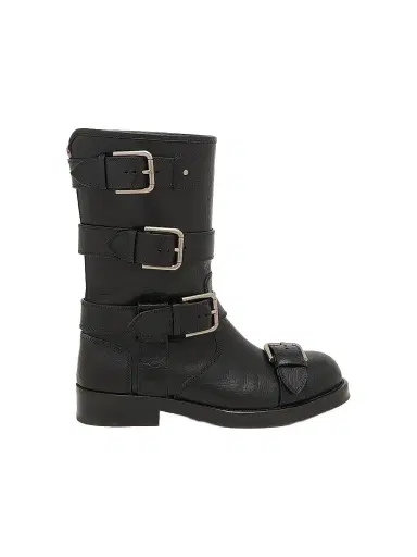 Dolce & Gabbana Women's Buckle-Detail Leather Moto Boots - Nero - Size 6 | Thumbnail 1 Dolce & Gabbana Women's Buckle-Detail Leather Moto Boots - Nero - Size 6 | Thumbnail 1