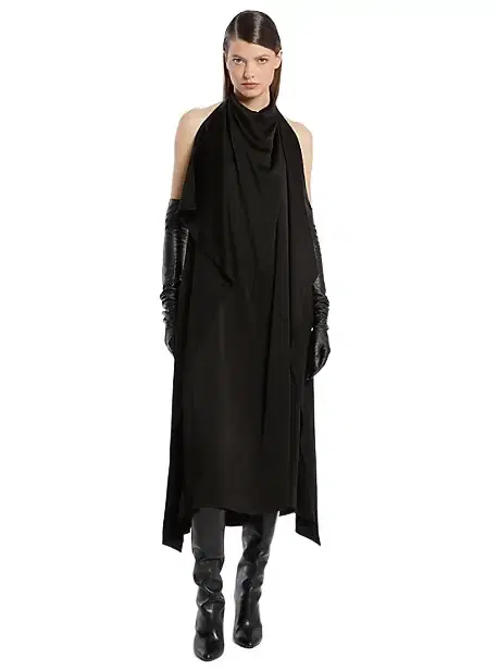 Michael Kors Collection Charmeuse Scarf Halter Dress