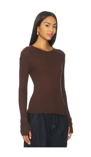 Michael Lauren Axl Long Sleeve Crop Fitted Top | Thumbnail 2 Michael Lauren Axl Long Sleeve Crop Fitted Top | Thumbnail 2
