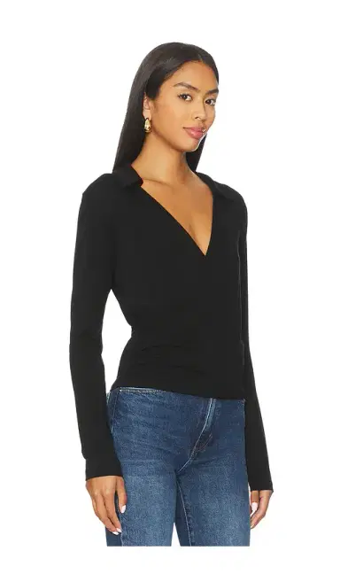 LNA Camryn Wrap Long Sleeve Top | Thumbnail 2