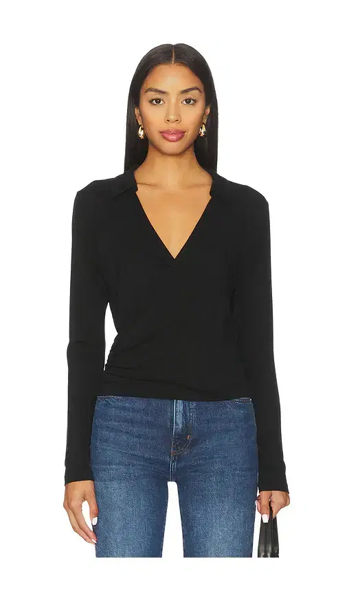 Camryn Wrap Long Sleeve Top