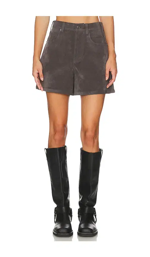 Free People x We The Free Tippi Faux Suede Short In Dark Grey