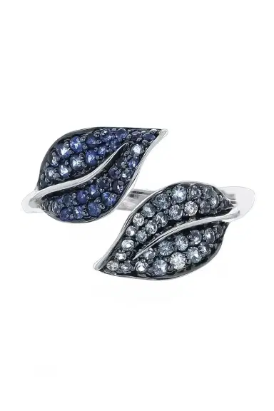 STEFERE White Diamond Blue Sapphire Garden Ring | Thumbnail 1