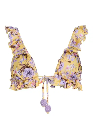 PatBo PEONY DOTS PRINT LYCRA RUFFLE BIKINI TOP (RUNWAY) | Thumbnail 2
