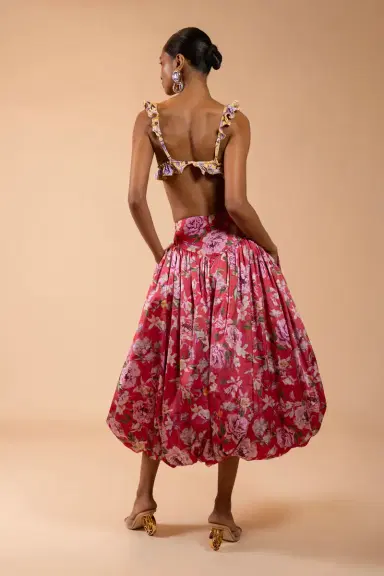 PatBo PEONY DOTS PRINT LYCRA RUFFLE BIKINI TOP (RUNWAY) | Thumbnail 5
