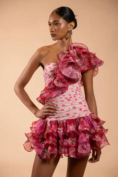 PatBo PEONY DOTS RUFFLE MINI DRESS (RUNWAY) | Thumbnail 3 PatBo PEONY DOTS RUFFLE MINI DRESS (RUNWAY) | Thumbnail 3