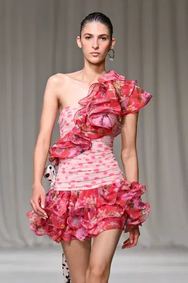 PatBo PEONY DOTS RUFFLE MINI DRESS (RUNWAY) | Thumbnail 1 PatBo PEONY DOTS RUFFLE MINI DRESS (RUNWAY) | Thumbnail 1