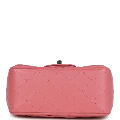 Chanel Chanel Mini Classic Square Flap Bag Pink Lambskin Silver Hardware | Thumbnail 6 Chanel Chanel Mini Classic Square Flap Bag Pink Lambskin Silver Hardware | Thumbnail 6