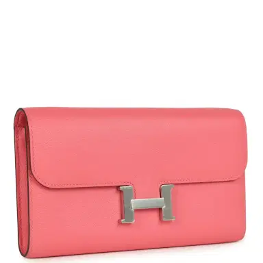 HERMÈS Hermes Constance Wallet To Go Rose Azalee Evercolor Palladium Hardware | Thumbnail 2