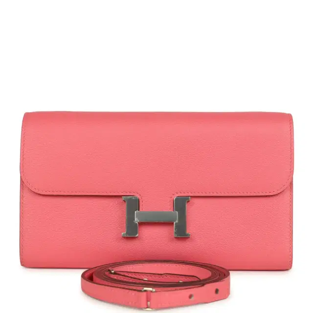 hermes Hermes Constance Wallet To Go Rose Azalee Evercolor Palladium Hardware