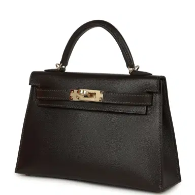 HERMÈS Hermes Kelly Sellier 20 Bai-Brun Madame Permabrass Hardware | Thumbnail 5